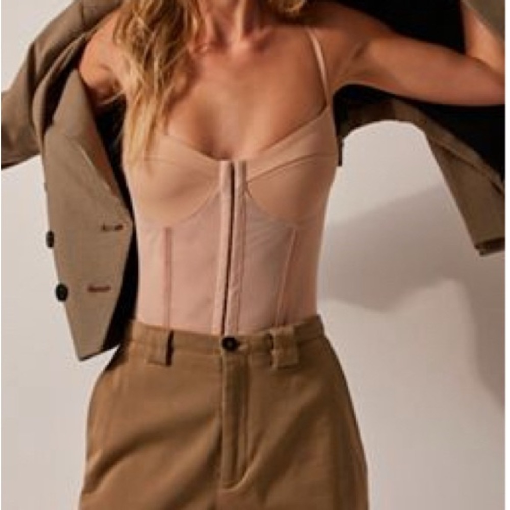Free People Night Rhythm Corset Bodysuit